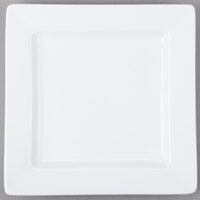 Libbey Slate 9" Ultra Bright White Wide Rim Square Porcelain Plate - Sample