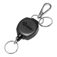 KEY-BAK Snapback Black Keychain with Lobster Clasp, Split Rings, and 24" Dupont Kevlar® Retractable Cord 0KW1-0A54