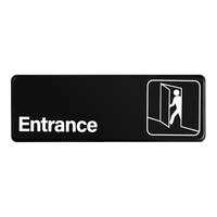 Lavex 9" x 3" Black and White Entrance Sign