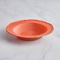 Visions 10 oz. Terra Cotta Round Plastic Bowl with Gold Vintage Rim - 120/Case