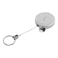 KEY-BAK Industrial Heavy-Duty Chrome-Plated Steel Equipment Tether with Bracket Mount, Split Ring, and 48" Retractable Stainless Steel Cable 0487-002