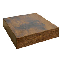 BFM Seating Relic 8" x 8" Vintage Walnut Square 2" Thick Melamine Table Top with Matching Edge - Sample