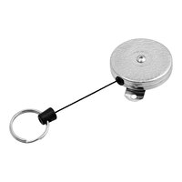 KEY-BAK Industrial Heavy-Duty Chrome-Plated Steel Equipment Tether with Bracket Mount, Split Ring, and 48" Dupont Kevlar® Retractable Cord 0487-802