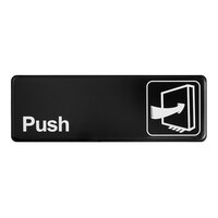 Lavex 9" x 3" Black and White Push Sign