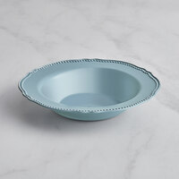 Visions 10 oz. Steel Blue Round Plastic Bowl with Silver Vintage Rim - 120/Case