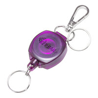 KEY-BAK Snapback Translucent Purple Keychain with Lobster Clasp, Split Rings, and 24" Dupont Kevlar® Retractable Cord 0KW1-0C54