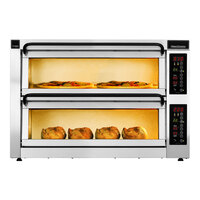 PizzaMaster PM452ED-DW 36 3/16" x 18 1/8" Electric Double Deck Countertop Pizza Oven - 208V, 3 Phase, 14.42 kW
