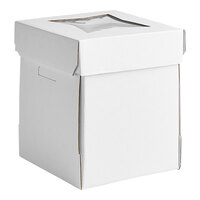 Southern Champion 10" x 10" x 12" White Cake / Bakery Box with Window - 12/Case