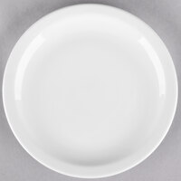 Libbey Slenda 9" Round Royal Rideau White Narrow Rim Footed Porcelain Plate - Sample