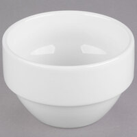 Libbey Slenda 8 oz. Royal Rideau White Stacking Porcelain Bouillon - Sample