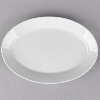 Libbey Slenda 11 5/8" x 8" Oval Royal Rideau White Footed Porcelain Platter - Sample