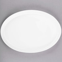 Libbey Slenda 15" x 10 3/4" Oval Royal Rideau White Footed Porcelain Tray - Sample