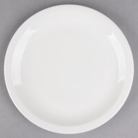 Libbey Slenda 8 3/8" Round Royal Rideau White Narrow Rim Footed Porcelain Plate - Sample