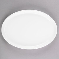 Libbey Slenda 13 1/4" x 9 1/2" Oval Royal Rideau White Footed Porcelain Tray - Sample