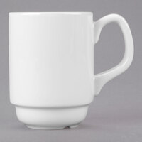 Libbey Slenda 8 oz. Royal Rideau White Stacking Porcelain Mug - Sample