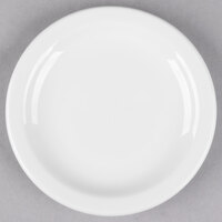 Libbey Slenda 5 1/2" Round Royal Rideau White Narrow Rim Footed Porcelain Plate - Sample