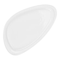 Libbey Slenda 16" x 9 1/4" Triform Royal Rideau White Porcelain Plate - Sample