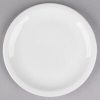 Libbey Slenda 7 1/8" Round Royal Rideau White Narrow Rim Footed Porcelain Plate - Sample