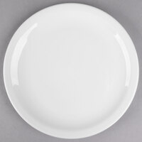 Libbey Slenda 10 1/4" Round Royal Rideau White Narrow Rim Footed Porcelain Plate - Sample