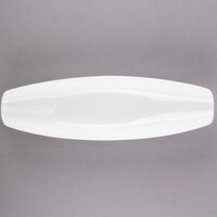 Libbey Slenda 12 1/2" x 3 3/4" Royal Rideau White Porcelain Canoe Plate - Sample