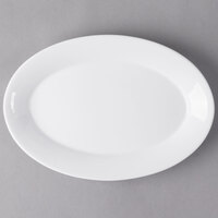 Libbey Slenda 13 3/8" x 9 1/2"Oval Royal Rideau White Footed Porcelain Platter - Sample