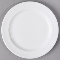 Libbey Slenda 9" Round Royal Rideau White Medium Rim Porcelain Plate - Sample