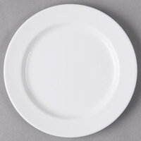 Libbey Slenda 7 1/4" Round Royal Rideau White Medium Rim Porcelain Plate - Sample