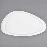 Libbey Slenda 13 3/4" x 7 1/2" Triform Royal Rideau White Porcelain Plate - Sample