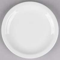 Libbey Slenda 6 3/8" Round Royal Rideau White Narrow Rim Footed Porcelain Plate - Sample