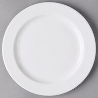 Libbey Slenda 9 3/4" Round Royal Rideau White Medium Rim Porcelain Plate - Sample