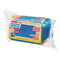 S.O.S CLO91028CT 4 1/2" x 2 1/2" x 7/8" Dark Blue All-Surface Scrubber Sponge - 3/Pack