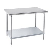 Advance Tabco MG-244 24" x 48" 16 Gauge Stainless Steel Commercial Work Table with Galvanized Steel Undershelf