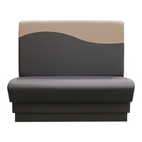 QA Group Olympic 60" Long Beige Wave Single Back Booth - 42" High