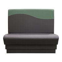 QA Group Olympic 48" Long Evergreen Wave Single Back Booth - 42" High