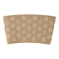 Choice 10-24 oz. Snowflake Printed Coffee Cup Sleeve / Jacket / Collar - 1800/Case