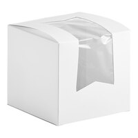 Southern Champion 4 1/2" x 4 1/2" x 4 1/2" White Window Cake / Bakery Box - 200/Case