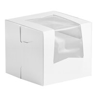 Southern Champion 4" x 4" x 4" White Window Cake / Bakery Box - 200/Case