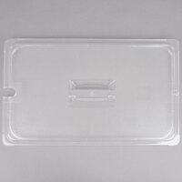 Carlisle 10211U07 StorPlus Full Size Clear Universal Handled Lid with Spoon Notch