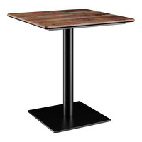 Lancaster Table & Seating Excalibur 28" Square Standard Height Table with Textured Yukon Oak Finish and Square Base Plate