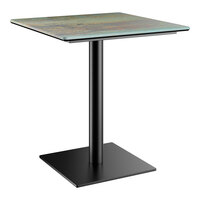 Lancaster Table & Seating Excalibur 28" Square Standard Height Table with Textured Canyon Painted Metal Finish and Square Base Plate
