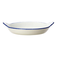 Steelite Performance Blue Dapple 19 oz. Round Eared Dish - 12/Case