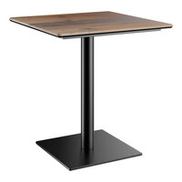 Lancaster Table & Seating Excalibur 28" Square Standard Height Table with Textured Farmhouse Finish and Square Base Plate