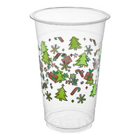Choice 20 oz. Holiday PET Plastic Cold Cup - 50/Pack
