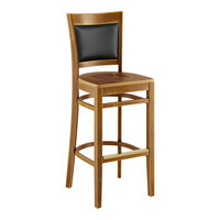 Lancaster Table & Seating Sofia Vintage Finish Wood Bar Stool with Vintage Wood Seat - Assembled