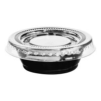 Choice 0.5 oz. Black Plastic Souffle Cup / Portion Cup with PET Plastic Lid - 100/Case