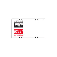 DayMark MoveMark™ 1 3/16" x 11/16" Removable White "Prep / Use By" 1,000-Count Date Coder Label Roll for Speedy Mark® DM4.5 - 6/Case