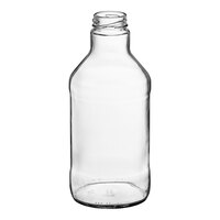 24 oz. Clear Glass Juice Bottle with Label Panel - 6/Case