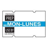 DayMark MoveMark™ 1 3/16" x 11/16" Removable Monday Day of the Week "Prep / Use By" 1,000-Count Date Coder Label Roll for Speedy Mark® DM4.5 - 6/Case