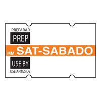 DayMark MoveMark™ 1 3/16" x 11/16" Removable Saturday Day of the Week "Prep / Use By" 1,000-Count Date Coder Label Roll for Speedy Mark® DM4.5 - 6/Case