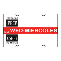 DayMark MoveMark™ 1 3/16" x 11/16" Removable Wednesday Day of the Week "Prep / Use By" 1,000-Count Date Coder Label Roll for Speedy Mark® DM4.5 - 6/Case